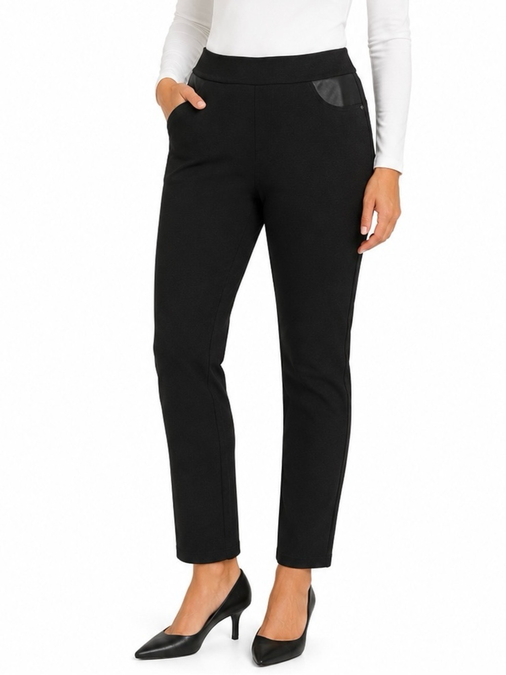 DKNY Jeans Black Pull-On Ponte Knit Skinny Pants Women’s Large